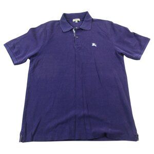 Burberry Polo Shirt Mens Large Purple Classic Fit Short Sleeve Golf Performance